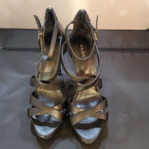 ALDO PLATFORM CRISS-CROS HIGH HEEL STILETTOS SANDAL